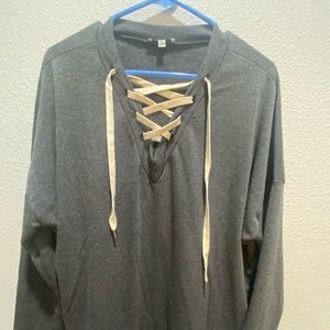 White birch lace up top